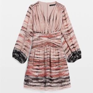 V-Neck Printed Mini Dress